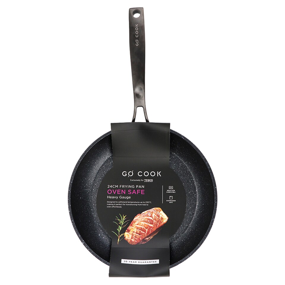 image 1 of Go Cook Black Oven Safe Frypan 24cm