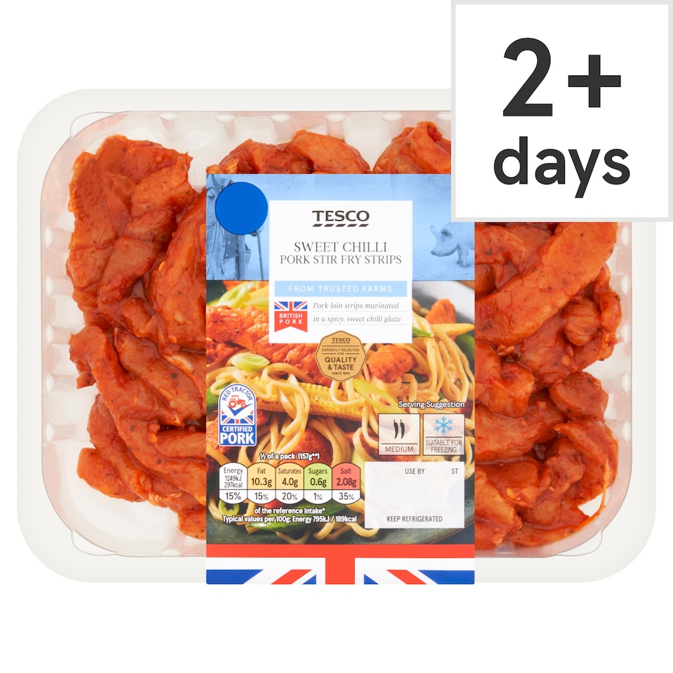 Tesco Sweet Chilli Pork Stir Fry Strips 400g