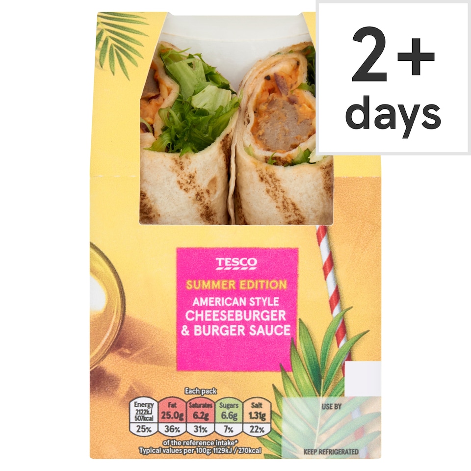 Tesco Summer Edition American Style Cheeseburger & Burger Sauce Wrap