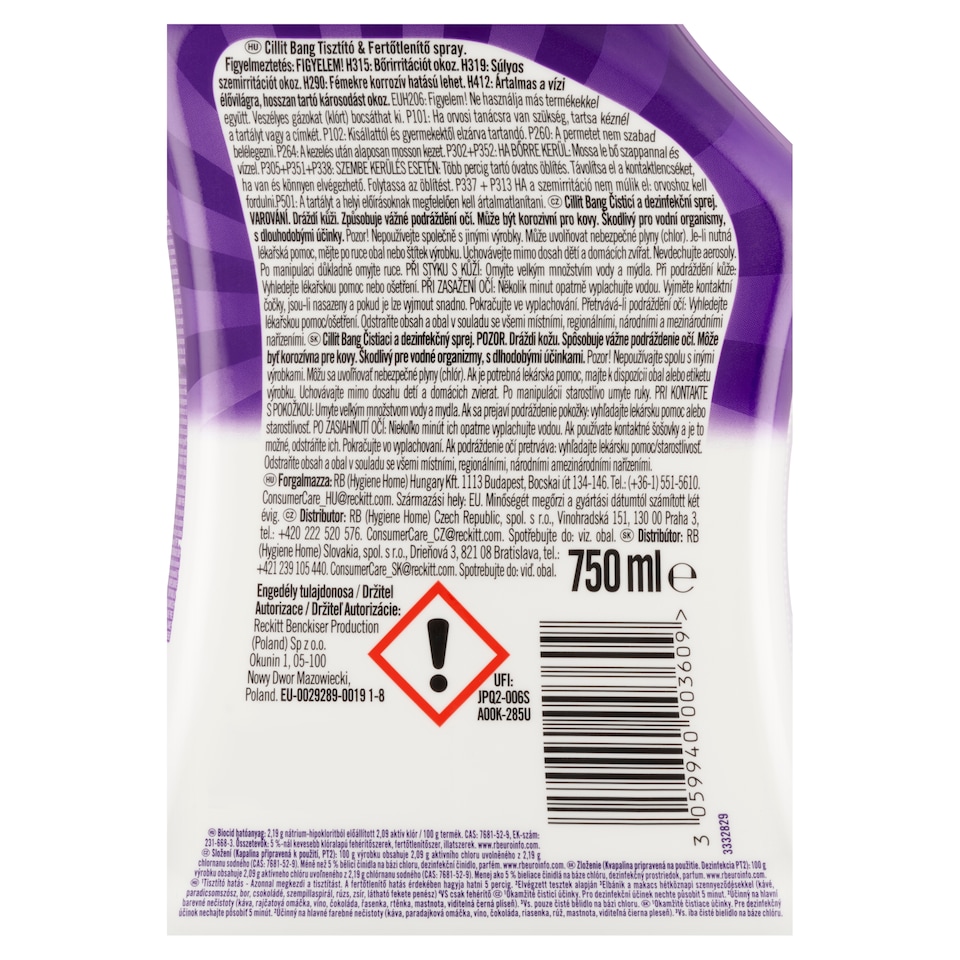 image 1 of Cillit Bang Expert Cleanliness and Hygiene 750ml