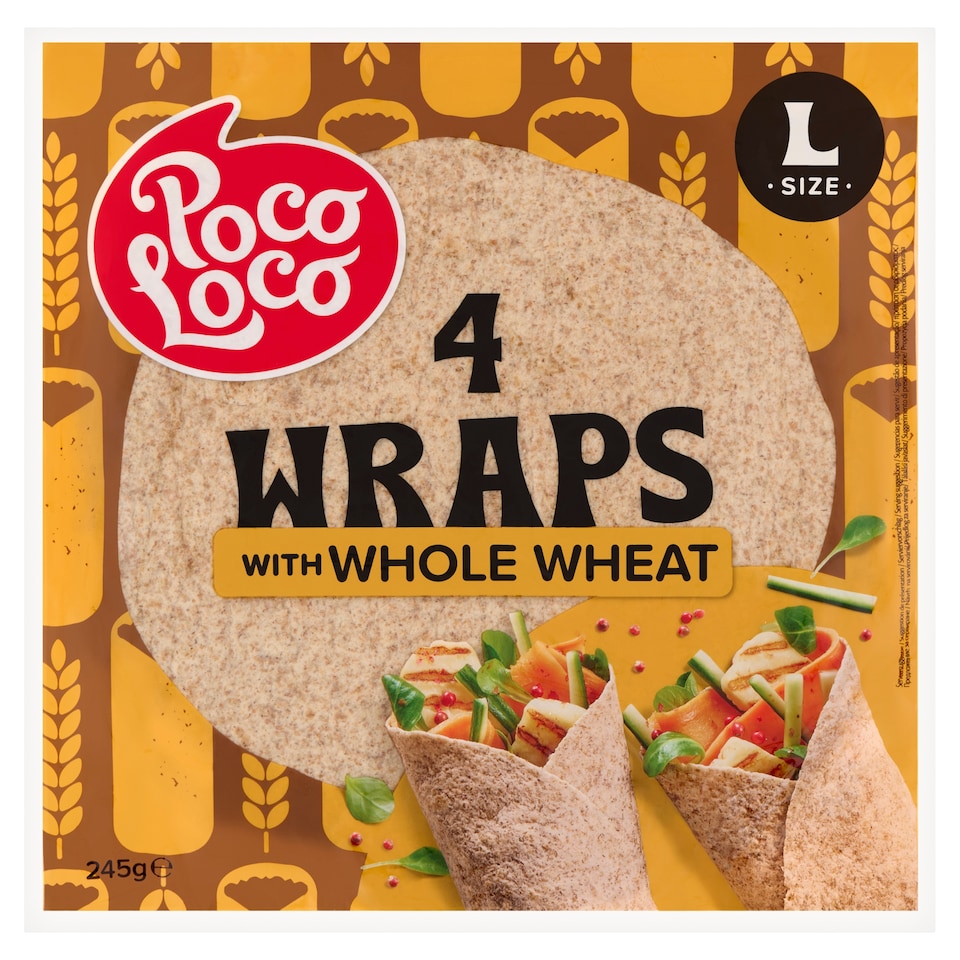 Poco Loco tortilla teljes kiőrlésű liszttel 4 db 245 g