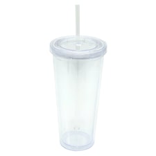 Tesco Clear Straw Water Bottle Cup 650ml