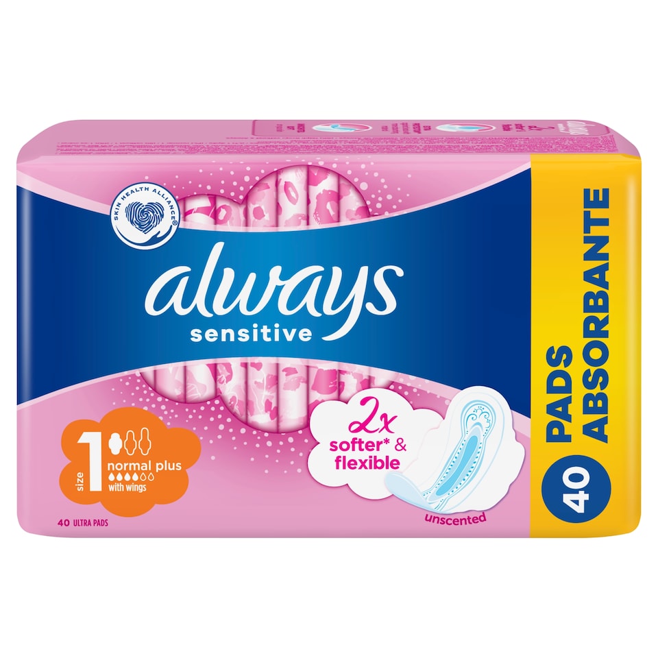 obrázok 1 z Always Ultra Sensitive Normal Plus (Veľkosť 1) Hygienické Vložky 40 ks