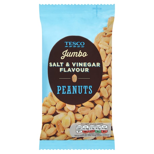 Tesco Salt And Vinegar Jumbo Peanuts 200G Tesco Groceries