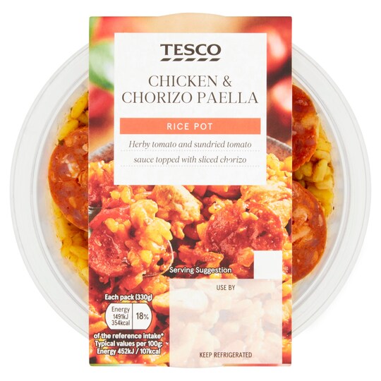 Tesco Rice Pot Chicken And Chorizo Paella 330g Tesco Groceries