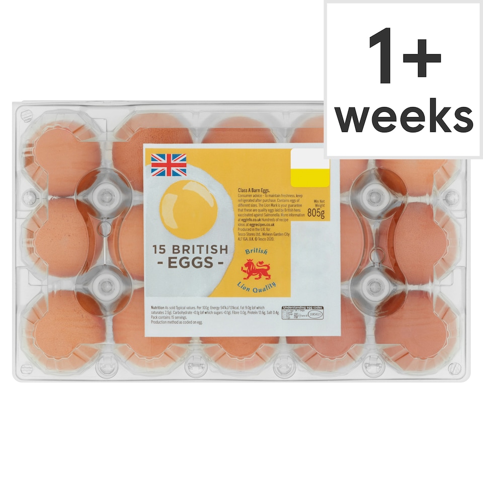 Tesco British Mixed Weight Eggs 15 Pack
