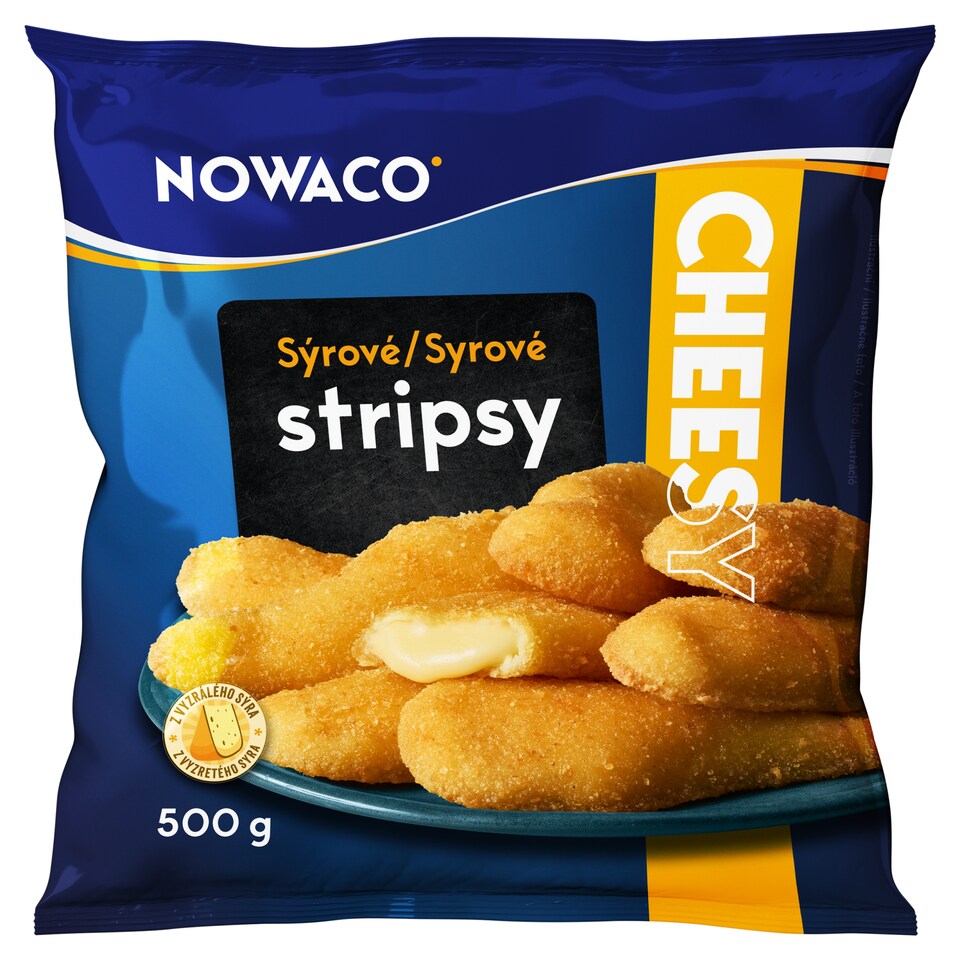 Nowaco Obalované sýrové stripsy 500g