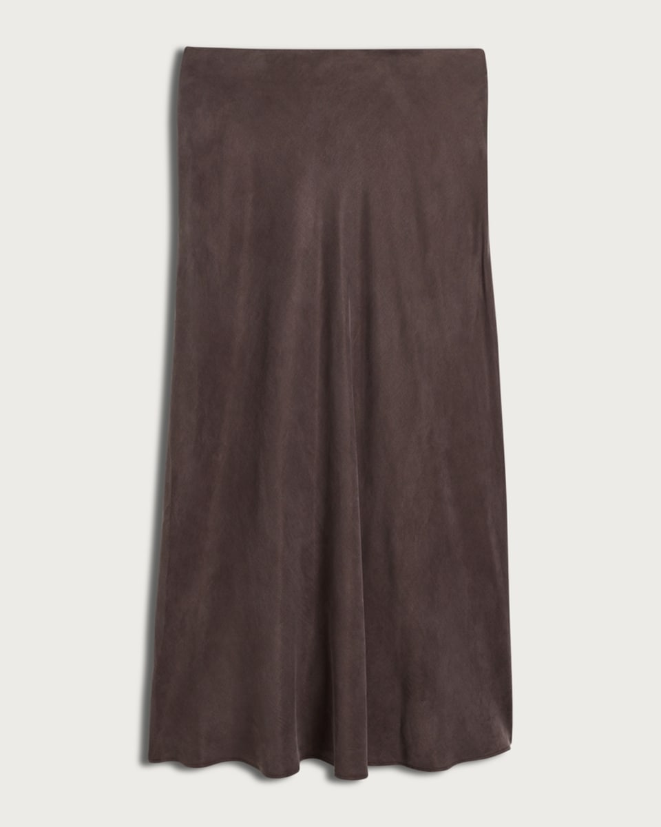 F&F A-Line Full Midi Skirt in Chocolate