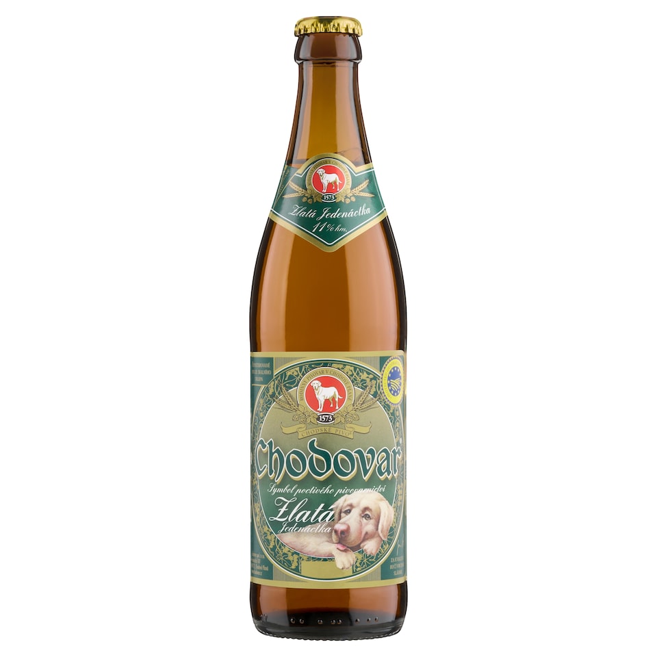Chodovar Zlatá jedenáctka pivo světlý ležák 500ml