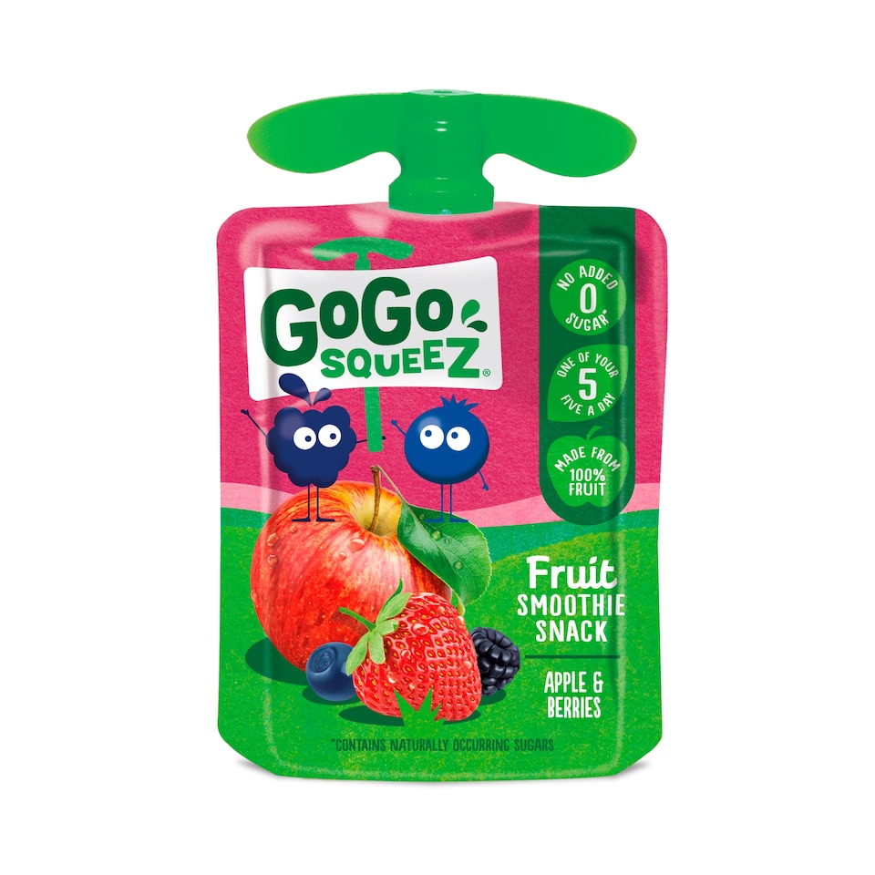 image 1 of GoGo squeeZ Fruit Smoothie Snack Apple and Berries 4x90g