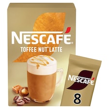 Nescafe Toffee Nut Latte Instant Coffee 8 x 18.6g Sachets