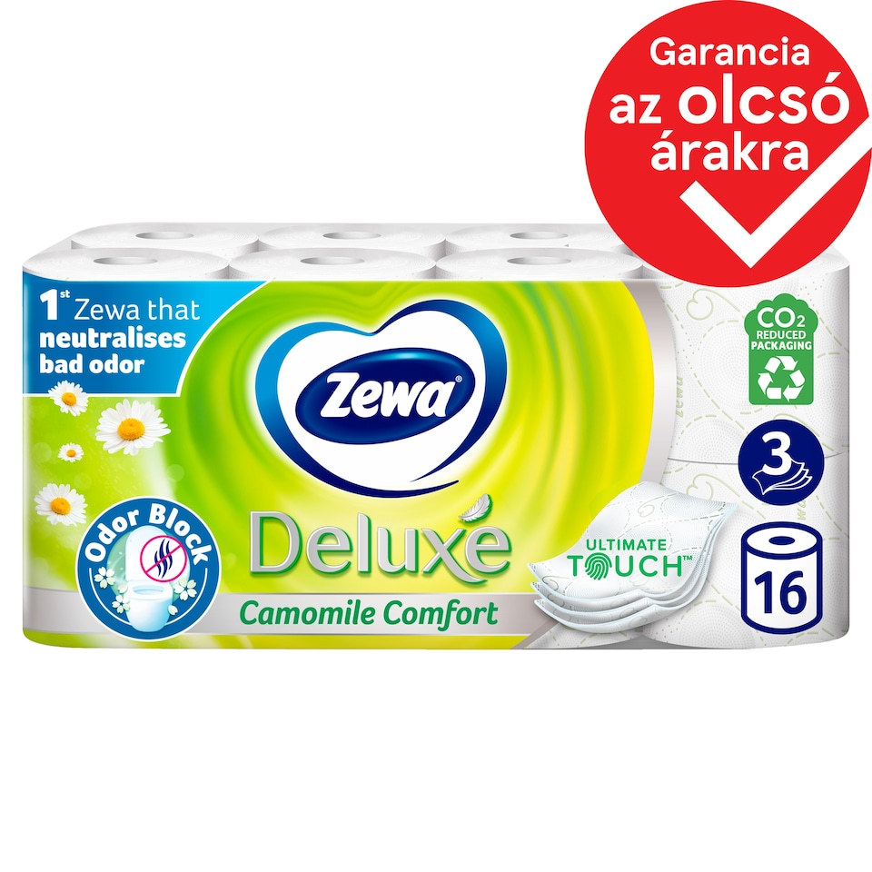 image 1 of Zewa Deluxe Camomile Comfort Toilet Paper 3 Ply 16 rolls