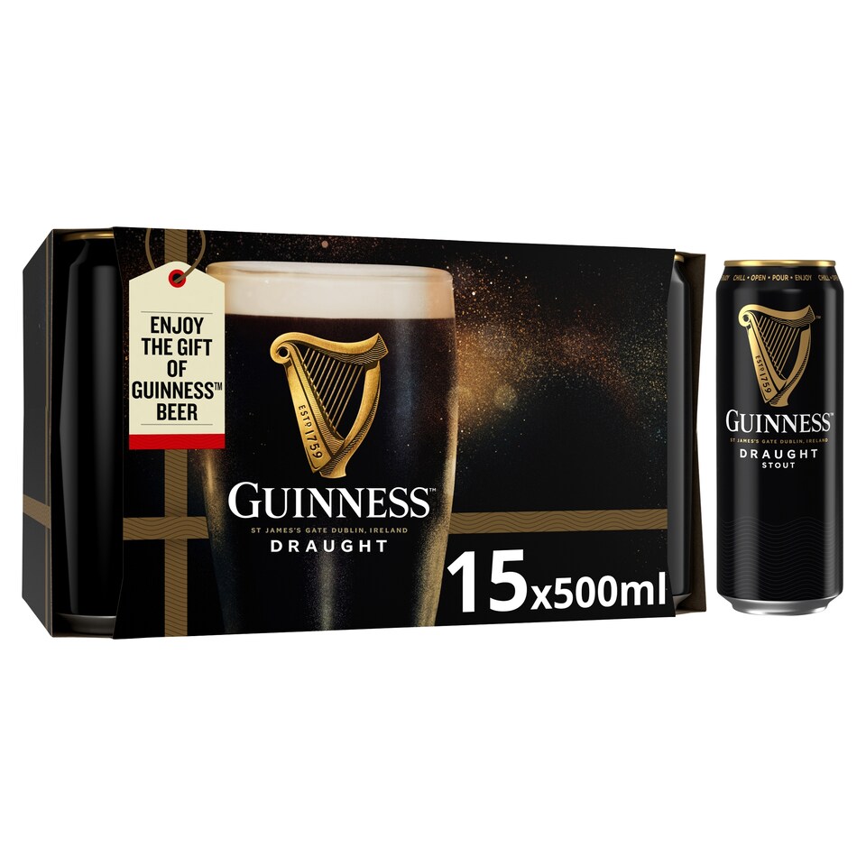 Guinness Draught Stout Beer 15X500ml Can