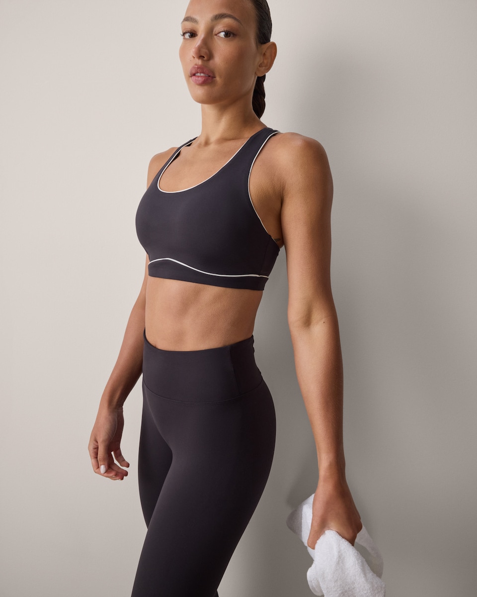 image 1 of F&F Active EVERYHOUR Cropped Racerback Vest in Black