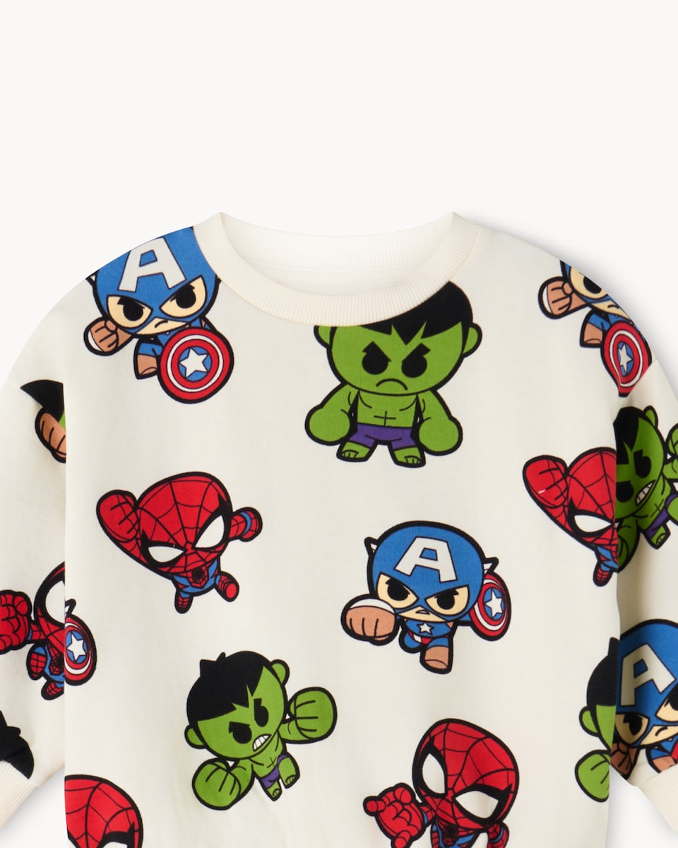 image 1 of Marvel Cotton Rich Sweatshirt in Cream