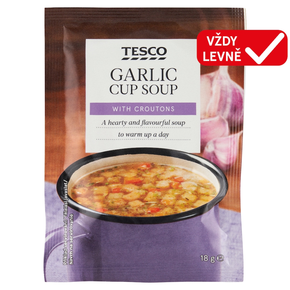 Tesco Instantní česneková polévka s krutony 18g