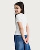 image 2 of F&F Girls Cotton Rich Floral Print V Neck T-Shirt in White