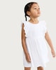image 1 of F&F Girls Pure Cotton Broderie Frill Dress in Cream
