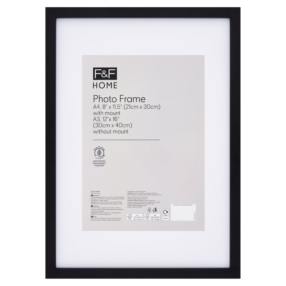 F&F Home Black 2 in 1 Frame A3