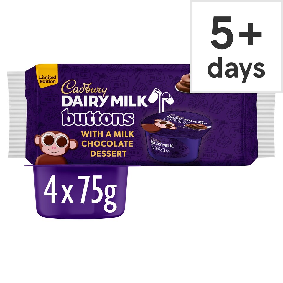 Cadbury Dairy Milk Buttons Dessert 4 x 75g Tesco Groceries