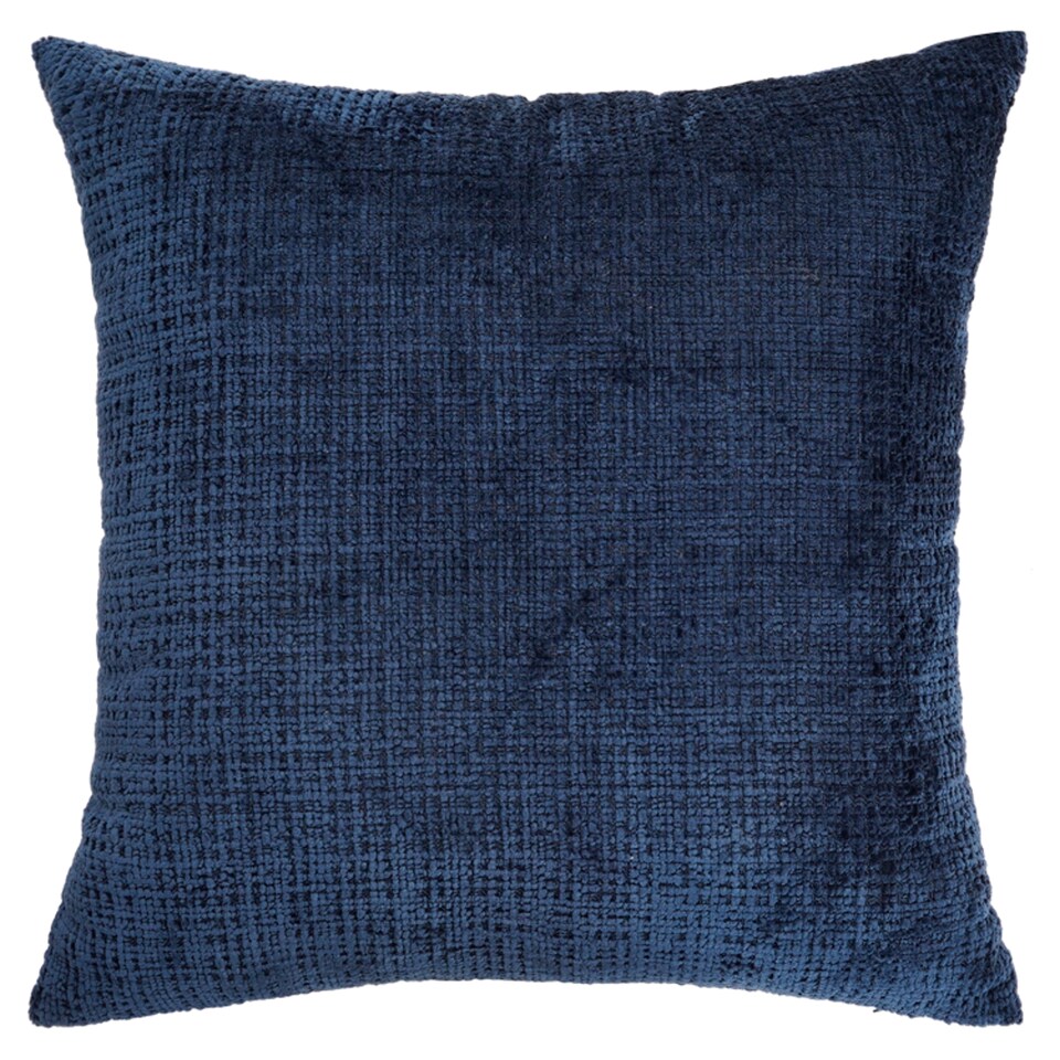 Tesco Navy Chenille Cushion Cover 2 Pack