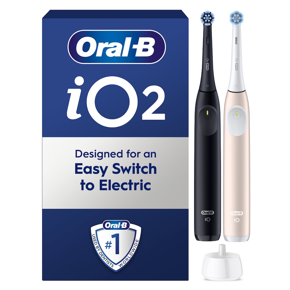 image 1 of Oral-B iO Series 2 Black/Pink Electric Toothbrush Duo
