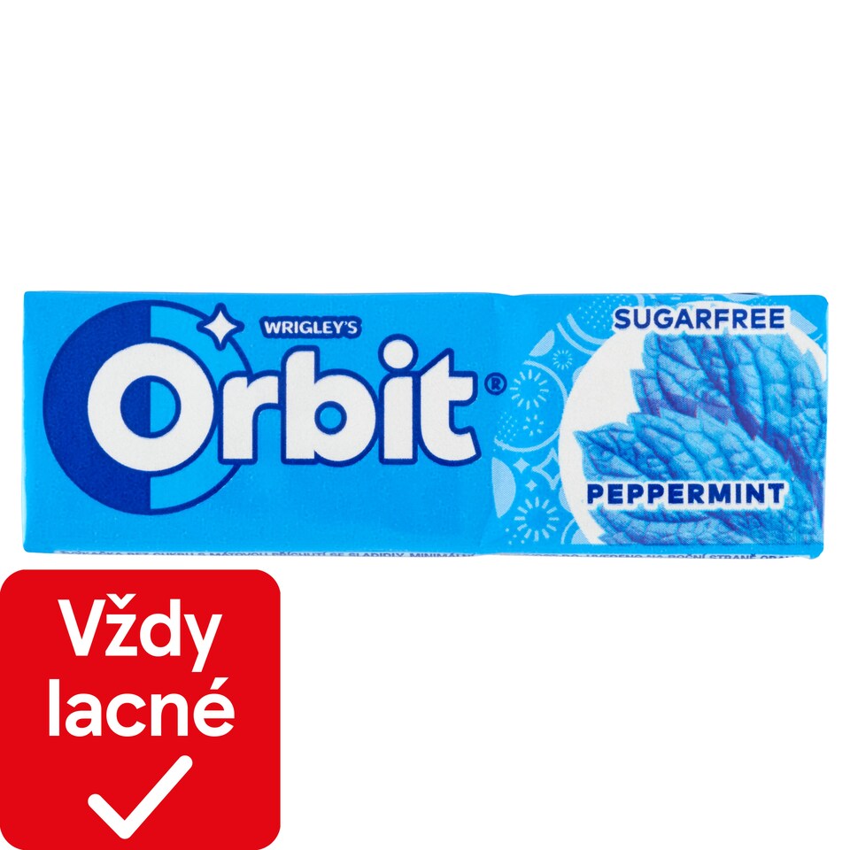 obrázok 1 z Wrigley's Orbit Peppermint žuvačka bez cukru s mätovou príchuťou 10 ks 14 g