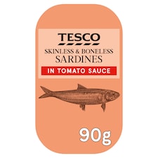 Tesco Skinless Boneless Sardines In Tomato Sauce 90G