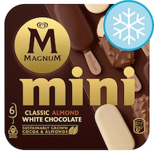 Magnum Mini Classic, Almond & White Chocolate Ice Cream Sticks 6x55ml