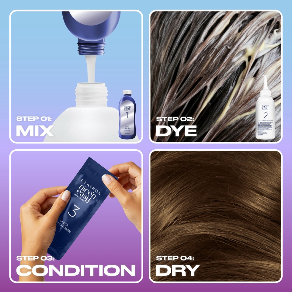 image 1 of CLAIROL NICE'N EASY TONE+GLOSS SEMI PERMANENT HAIR DYE - 611/75 LIGHT ASH BROWN