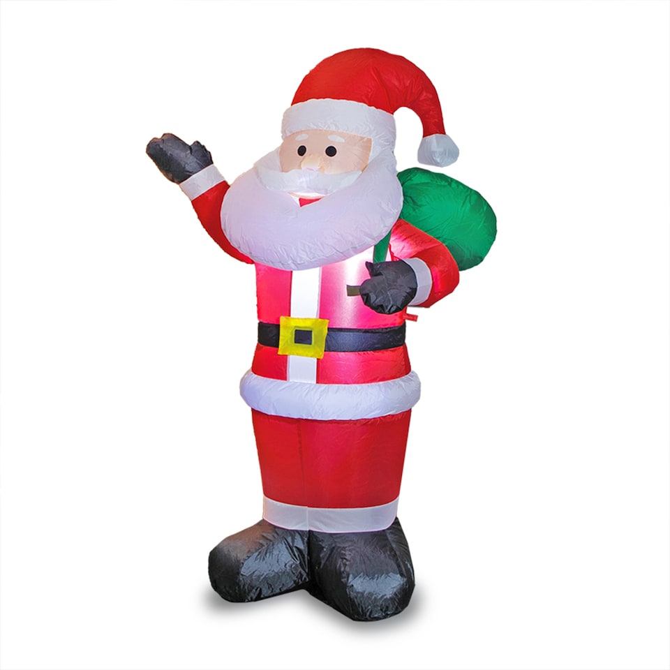 image 1 of Christmas Workshop Light Up Inflatable Santa Decoration 1.2M