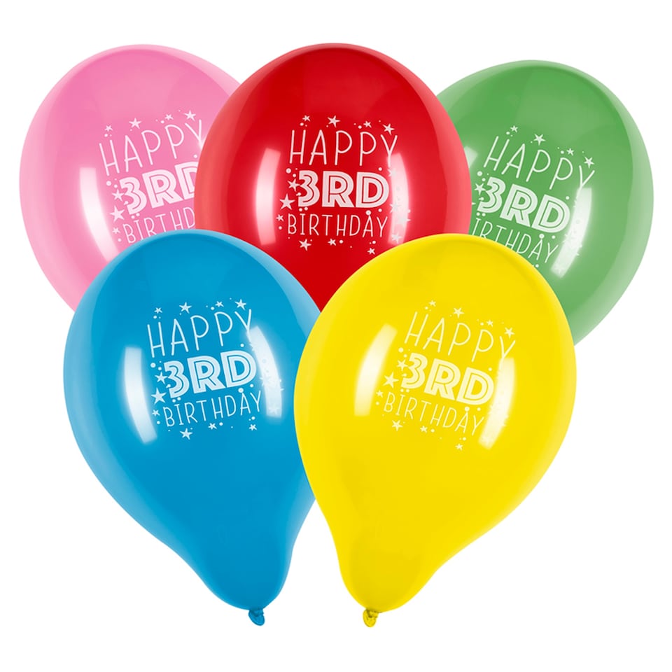 Tesco Party Balloons Age 3 10 Pack