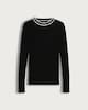 image 4 of F&F Ribbed Knit Crew Neck Jumper in Black
