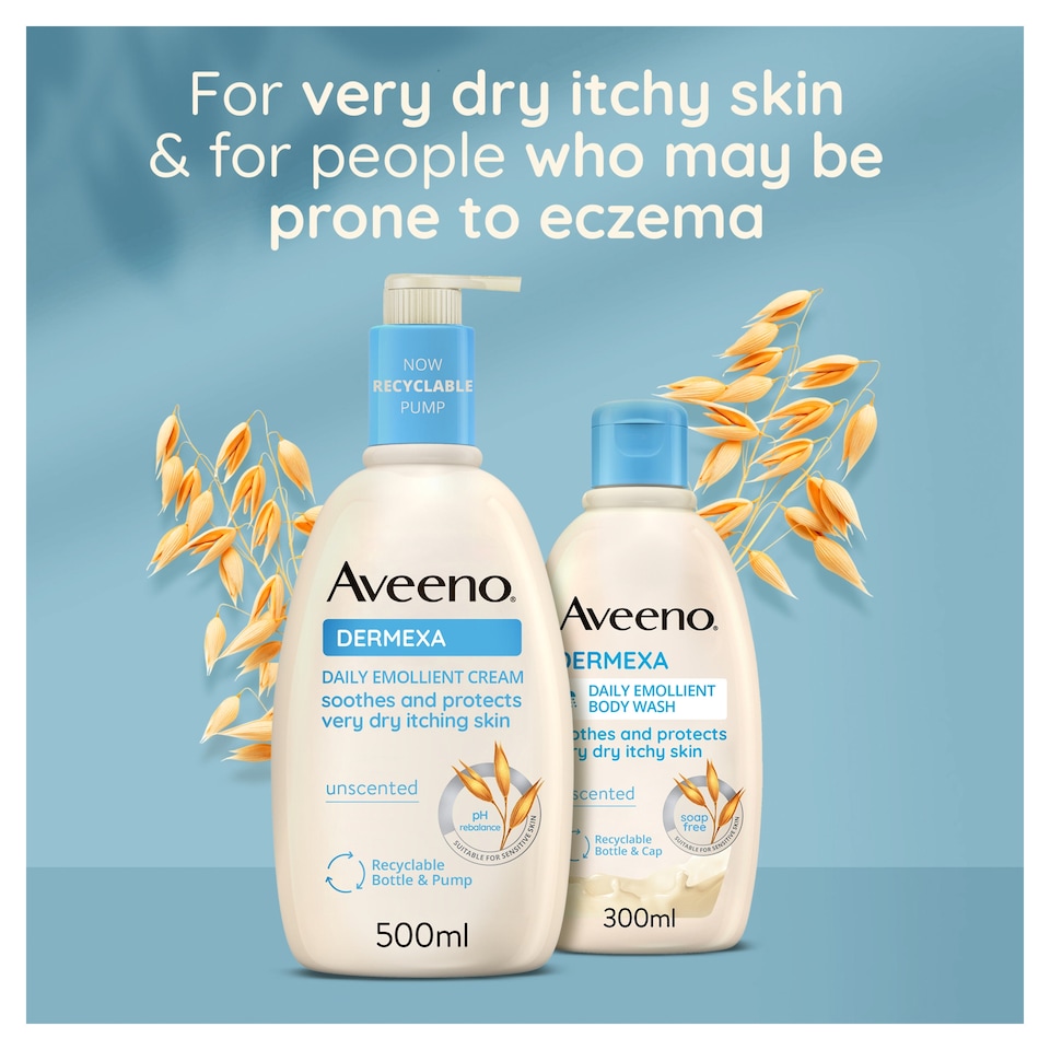 image 1 of Aveeno Dermexa Daily Emollient Cream Body Lotion Moisturiser 500ml