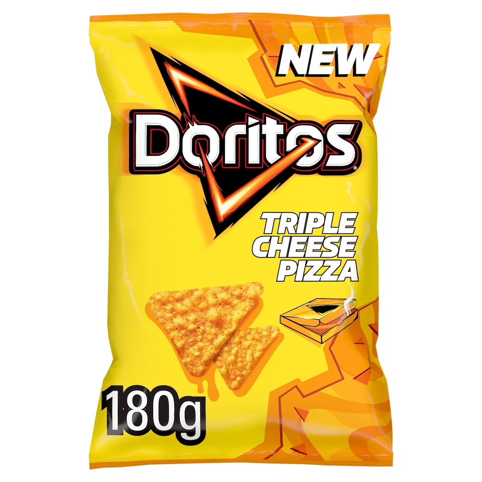 image 1 of Doritos Tortilla Chips Triple Cheese Pizza Sharing Bag Crisps 180g