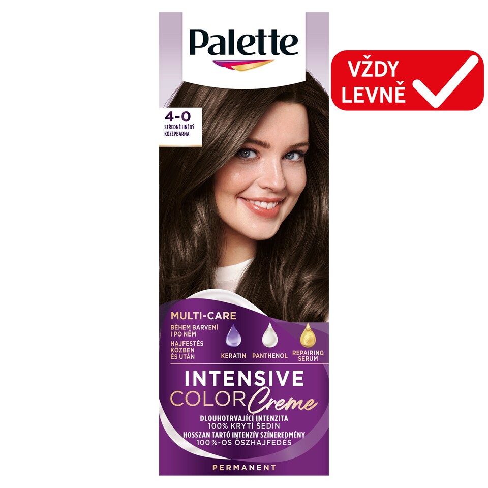 Obrázek 1 pro produkt Palette Intensive Color Creme barva na vlasy Středně hnědý 4-0