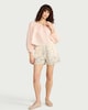 image 2 of F&F Pure Cotton Bardot Long Sleeved Blouse in Pink