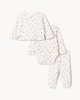 image 1 of F&F Baby 3-Piece Pure Cotton Pointelle Floral Cardigan, Bodysuit and Leggings Set in White