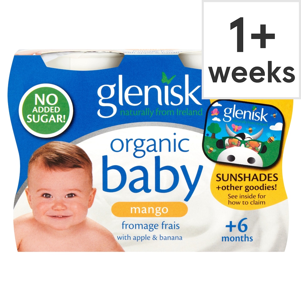 Glenisk Organic Baby Fromage Frais Mango Apple & Banana 4X60g