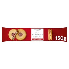 Tesco Jam Sandwich Creams Biscuit 150G