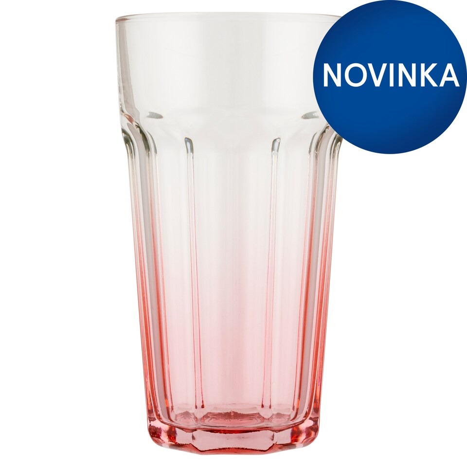 Tesco Home Ombre Coral Soda Glass 660 ml