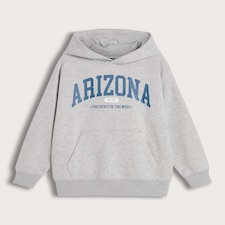F&F Boys Cotton Rich Slogan Hoodie in Grey Marl
