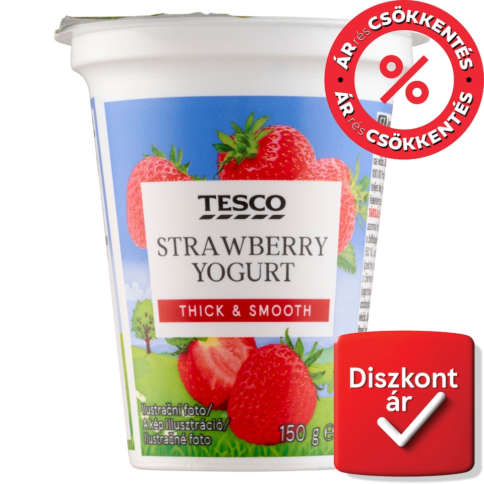 Tesco zsírszegény epres joghurt 150 g