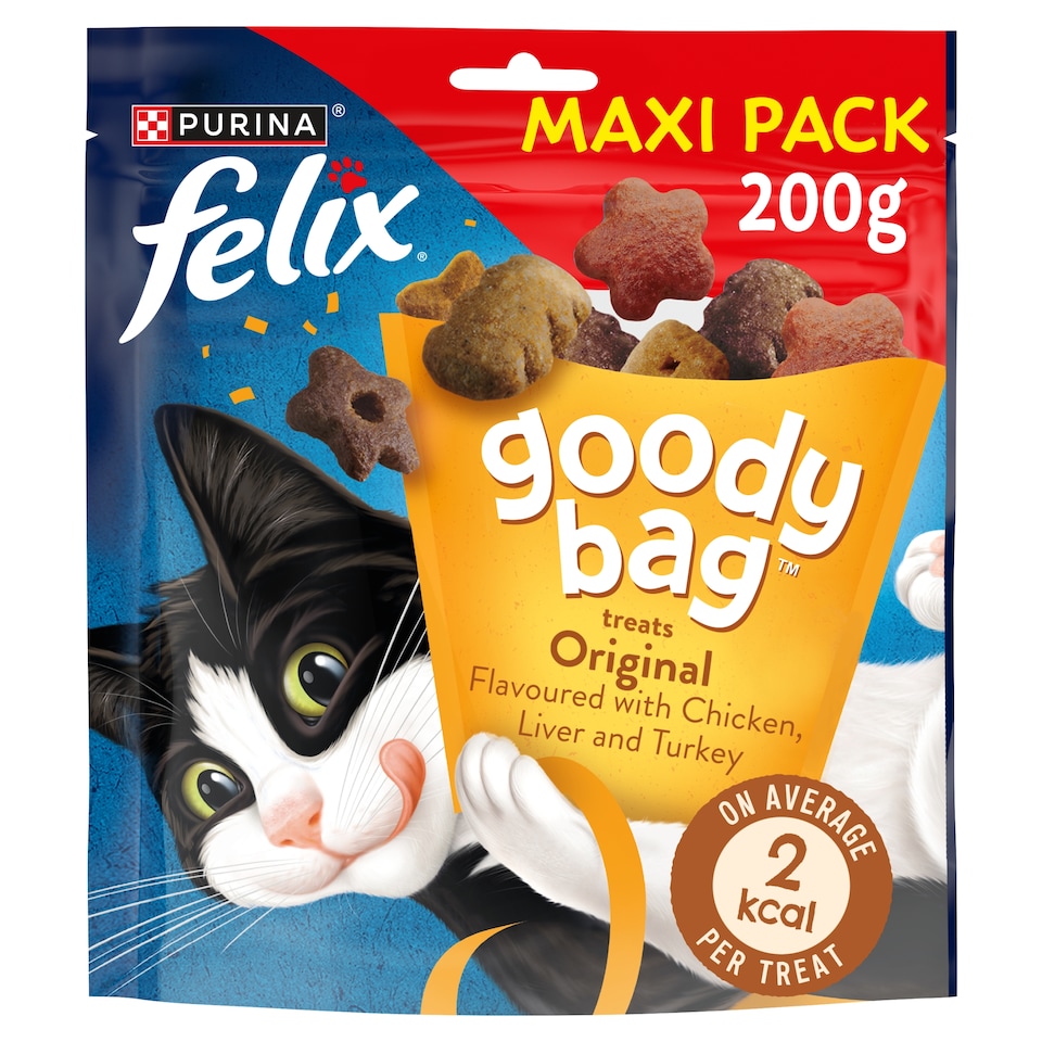 image 1 of FELIX Goody Bag Original Chicken; Liver and Turkey Cat Treats 200g
