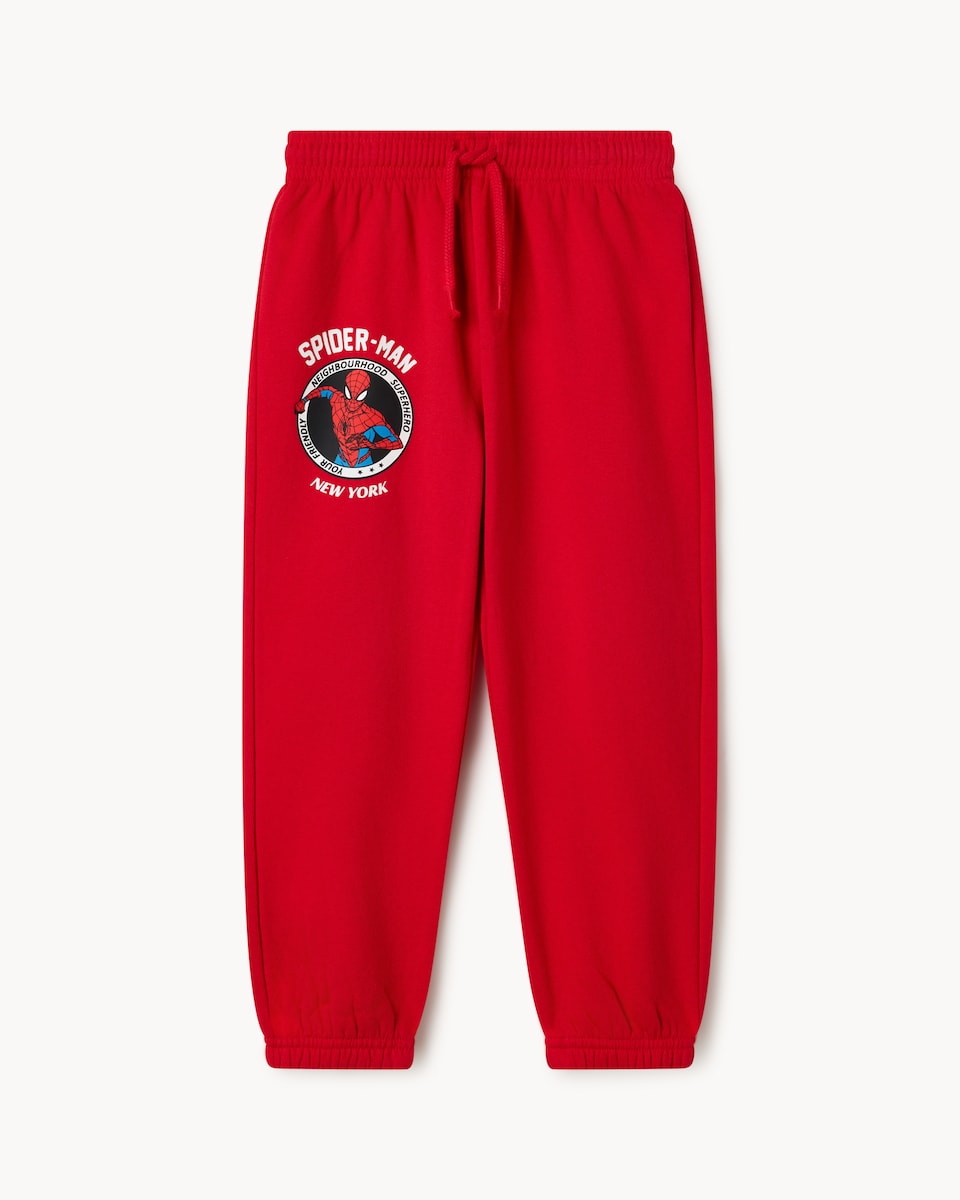 image 1 of Marvel Spider-Man Cotton Rich Joggers in Red