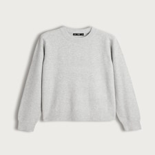 F&F Knitted Crew Neck Knit Jumper with Wool in Silver