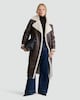 image 1 of The F&F Edit Double-Breasted Shearling Coat in Brown