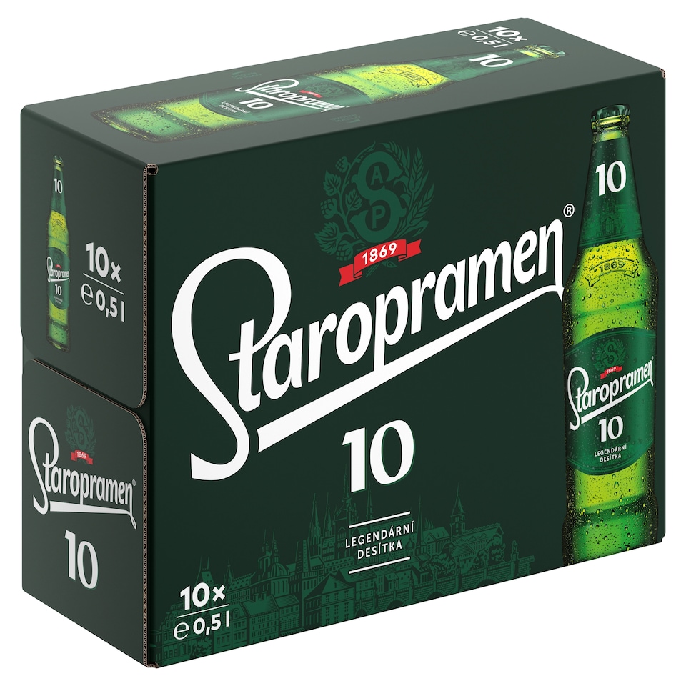 Obrázek 1 pro produkt Staropramen 10 pivo výčepní světlé 10 x 0,5l