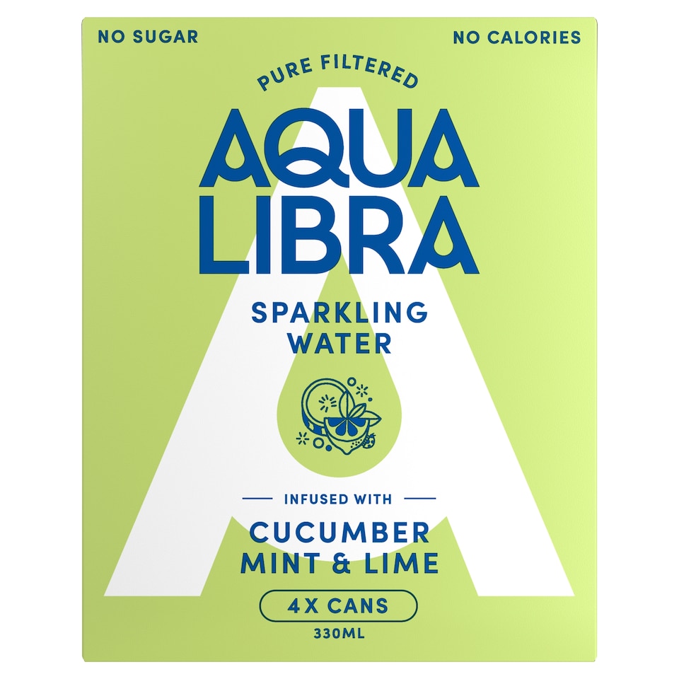 image 1 of Aqua Libra Sparkling Water Cucumber, Mint and Lime 4 x 330ml
