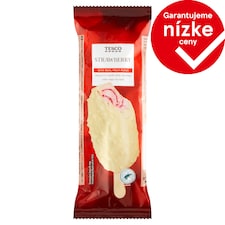Tesco Mrazený krém s jahodovou príchuťou v bielej čokoláde 120 ml
